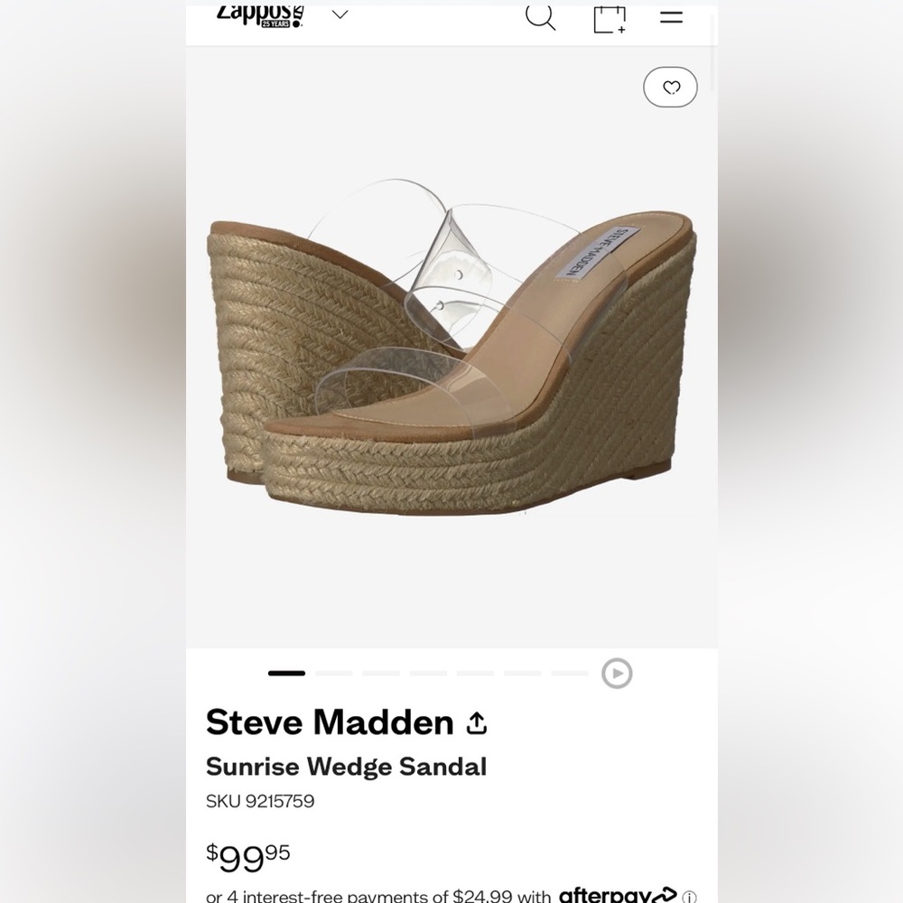 Size 8 Steve Madden platform espadrilles with clear straps
